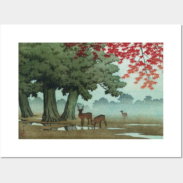 Deer of Nara Park by Kawase Hasui Wall Art by Takeda_Art